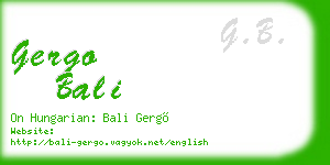 gergo bali business card