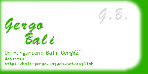 gergo bali business card